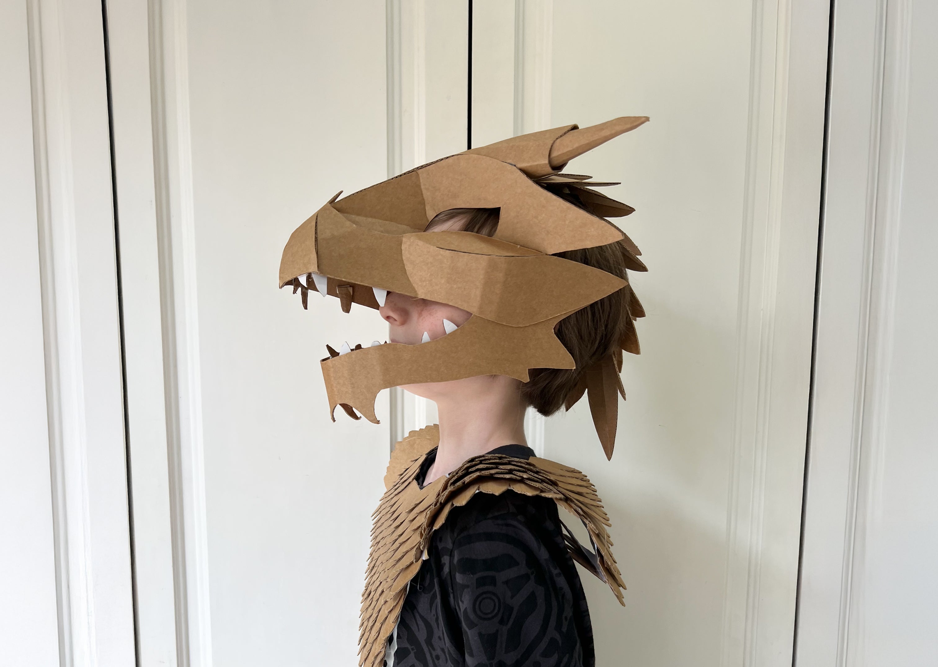 How to make a dragon mask out of cardboard