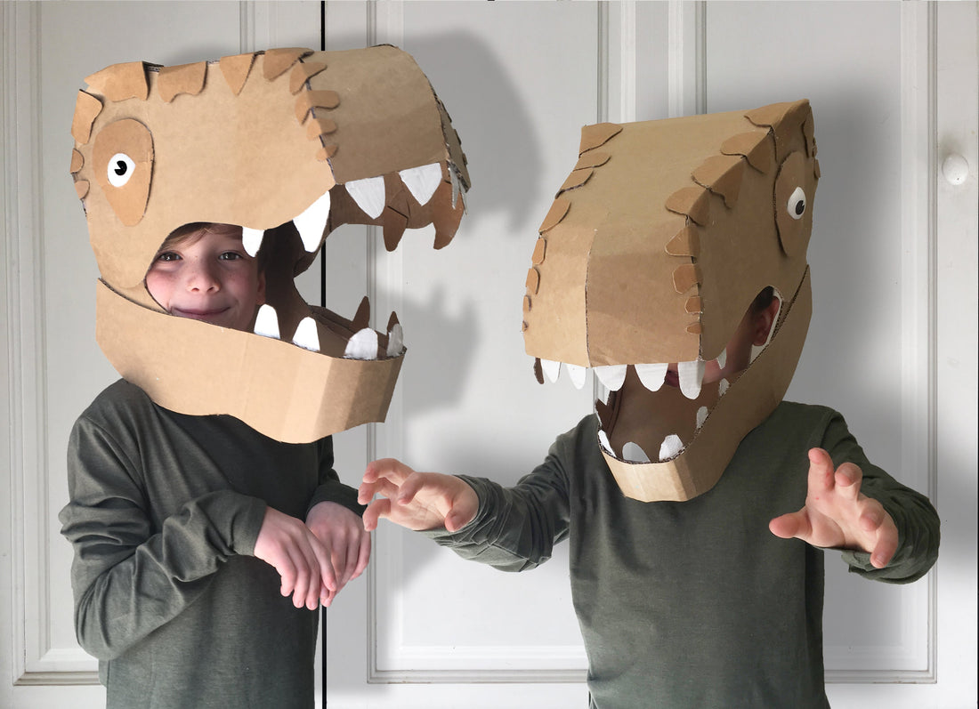 DIY Cardboard Dinosaur Costume 
