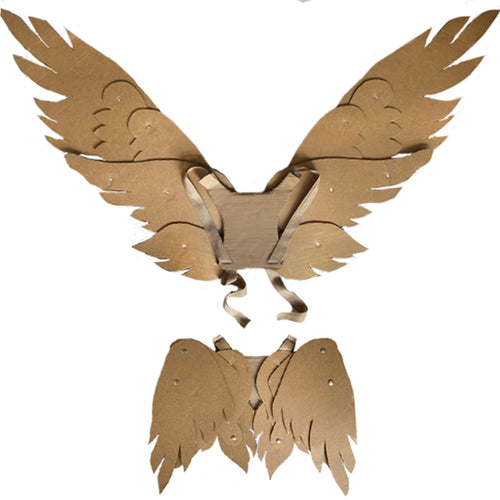 Cardboard articulating wings template