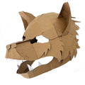 Cardboard wolf mask on a white background